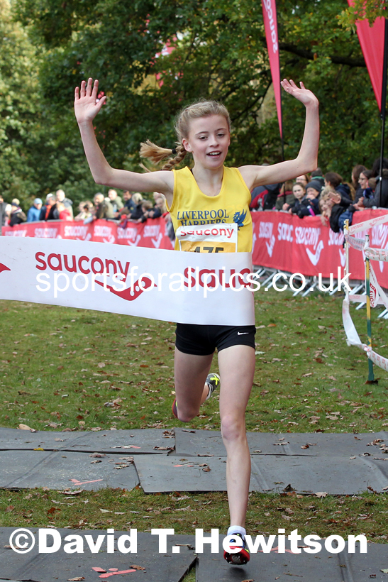 Girls under-13s 2021 National Cross Country Relays, Berry Hill Park, Mansfield. Photo: David T. Hewitson/Sports for All Pics